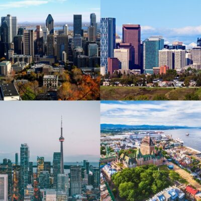 Montréal, Calgary, Toronto et Québec